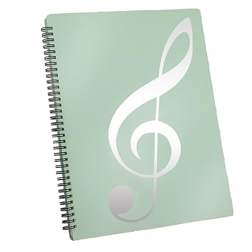 Chavisenty Bladmuziekmap, 60 pagina's capaciteit, bladmuziekhouder, past op letterformaat A4, beschrijfbaar en afneembaar (groen) Eenvoudig te installeren