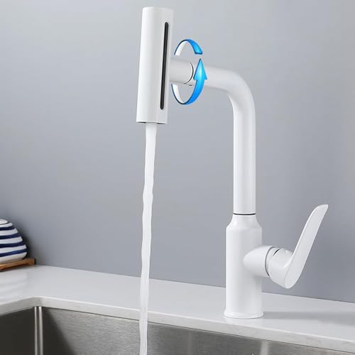 Robinet évier cuisine douchette extractible mitigeur flexible gris 4 jets - 3