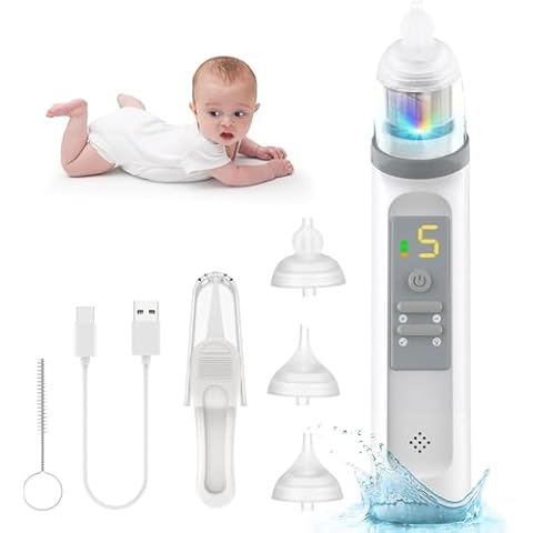 Mumgaroo Nasal Aspirator for Baby, Baby Nose Sucker 5 Levels & Music & Light Function Electric Nose Suction for Baby, Automatic Nose Sucker for Baby, Baby Nasal Aspirator for Baby Cover