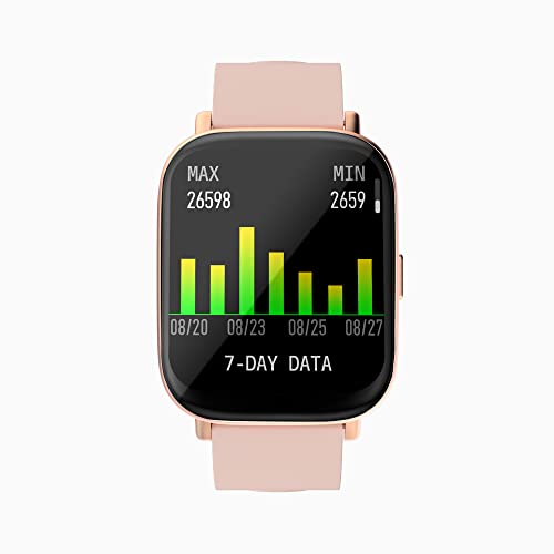 Image of ZEBRONICS Zeb-FIT5220CH Smart Fitness Watch, 2.5D Curved Glass 4.4cm Large Square Display, Metal Body, Dual Menu UI, 7-Day Data Storage, 8 Sports Mode, SpO2, BP & HR Monitor, (Gold)