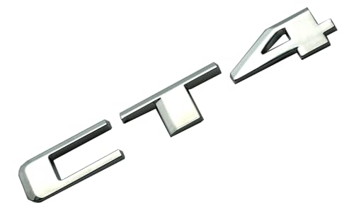 Image of 1x CT4 Rear Trunk Decklid Letter Adhesive Badge Emblem Nameplate Decals Fit for CT4 Sport (Chrome)