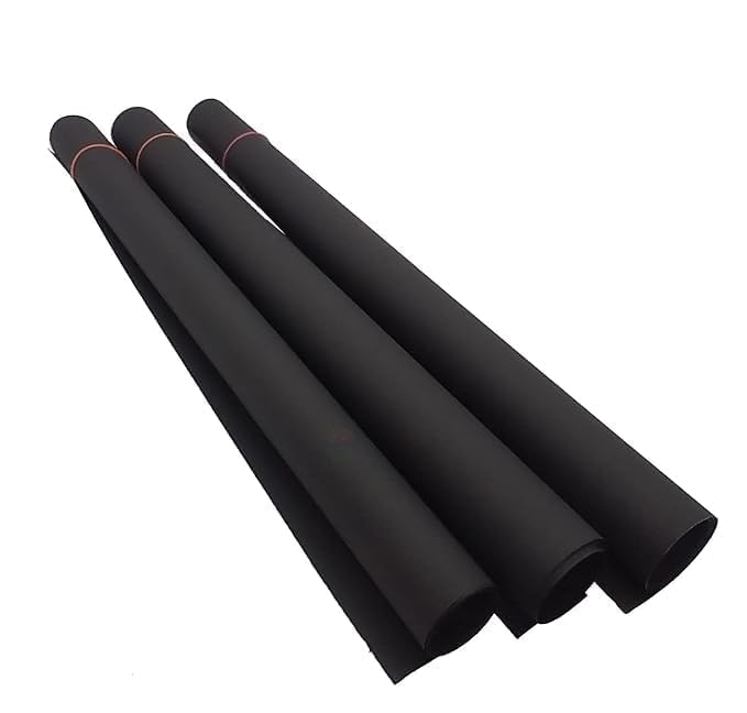 Image of SEJASCOLLECTIONS | Pack of 10 | Black, Bright, A1, BIG / FULL Size, Chart / Pastel Sheets, Used in art and craft, collage, projects, posters etc. Plain / Unrulled, Size: 70x56 centimeters, 200 GSM thickness.