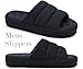 Imagen de KuaiLu Zapatillas de Hombre Tejido Caliente Sandalias Memory Foam Interior Exterior Pantuflas Zapatos de Casa Cómodo Slip-on Ligero Cojín Blando Scuff Slippers con Soporte del Arco