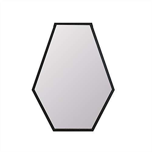 Womio Modern Wall Mirror 19.7"x27.5" Diamond Shape Bathroom Frame Mirrors,Wall-Mounted Dresser Home Decor,Black