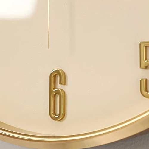 Zbcgwri Gold Wall Clock For Living Room Decor Modern Kitchen Gold Wall Clock Napa Leather Dial Battery Operated Silent Non-Ticking Clock Bedroom Home #TOP4