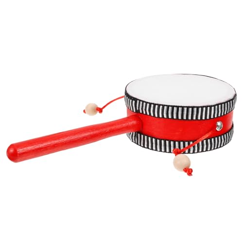 TOBBOMEY ガラガラ 赤ちゃん用打楽器 ベビードラム シェイクおもちゃ おもちゃのドラム 子供用ハンド 子供用ハンドベル 赤ちゃんの 木
