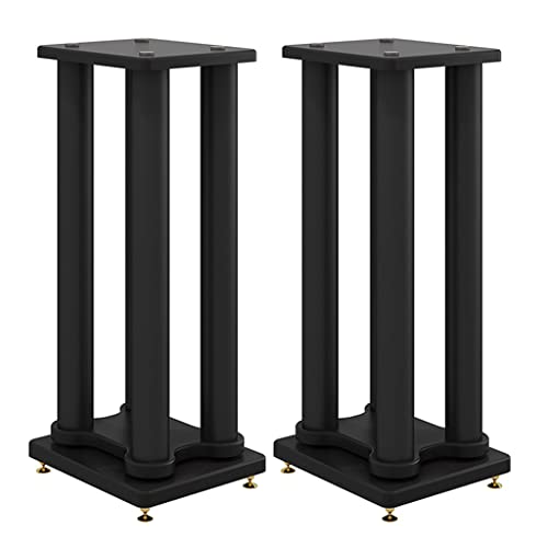 Supports d'enceintes de bureau courts en métal noir pour studio