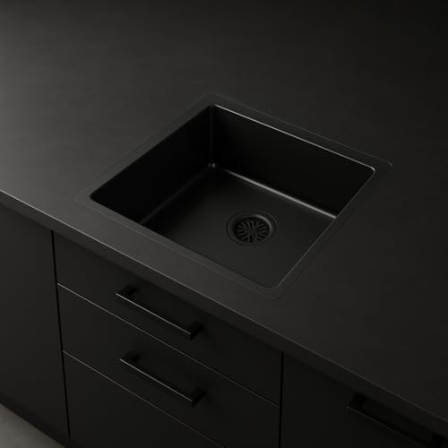 Fregadero de cocina bajo encimera de una cubeta cuadrada de acero inoxidable de 45 cm 7