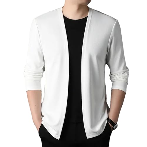 Men's Casual Knitted Cardigan Spring Classic Open Front Long Sleeved Sweater Outerwear - Main Image