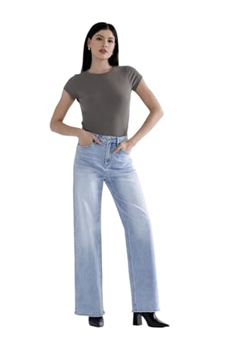 SALT TREE Mica Denim - Super High Rise Straight Leg Loose Fit Jeans - MDP-T3288
