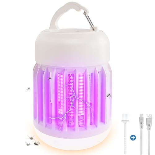 Dufuso Lampara Antimosquitos con Luz LED/UV, 2500V 14.8W Mata Mosquitos Electrico USB IPX4 Impermeable para Interiores y Exteriores, Mata Moscas y Zancudos