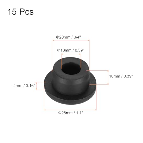 Image of MECCANIXITY 15pcs T-Shaped Silicone Plugs 20mm 3 /4 Inch Dia Snap in Plug Hole Seal Cover Round Rubber Stopper for Kitchen Rubber Bulkheads Waterproof Sealing Plugs Black