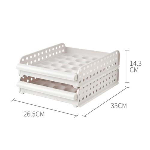 Caja para guardar huevos de plástico PP resistente con 30 ranuras y base apilable 3