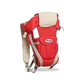 Chinmay Kids Adjustable Baby Carrier Cum Kangaroo Bag/Baby Carry Sling/Back/Front Carrier for with Safety Belt and Buckle Straps for 0-18 Months Baby (Red)