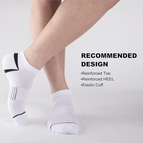 COOPLUS 12 Pack Men's Athletic Ankle Socks Cushioned Running Breathable Low Cut Casual Socks4