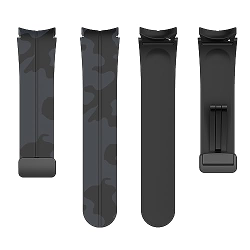 Image of Prolet Soft Silicone Strap with Folding Magnetic Lock Compatible with Galaxy Watch 5 Pro /Galaxy Watch 6 /5 /4 40mm 44mm / Galaxy Watch 4 Classic 46mm|Adjustable Silicon Strap