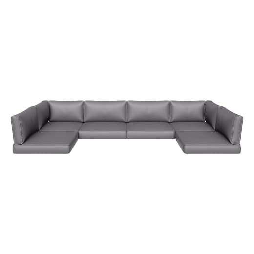Aoxun Outdoor Replacement Cushions for Patio Furniture, Deep Seat Outdoor Cushions for 6-Seat Wicker Sectional, 14-Piece Water-Repellent Cushion for L-Shape Couch