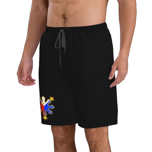 Philippines Filipino Sun and Stars Boardshorts Men's Casual Bathing Suits Quick Dry Drawstring Beach Swim Shorts2
