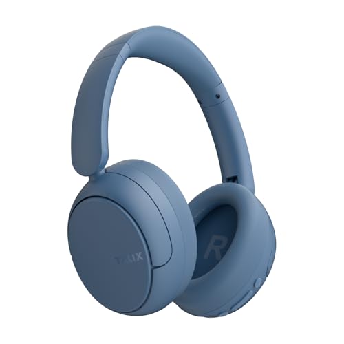 Image of TALIX H30 Hybrid Active Noise Cancelling Headphones, 110H Playtime Hi-Res Audio Bluetooth 6.0 Wireless Over Ear ANC Headphones for Commute /Travel (Blue)
