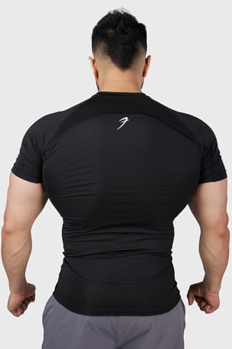 Image of FUAARK Compression Top Half-Sleeves Tight High Performance T-Shirt for Sports & Gym Workouts
