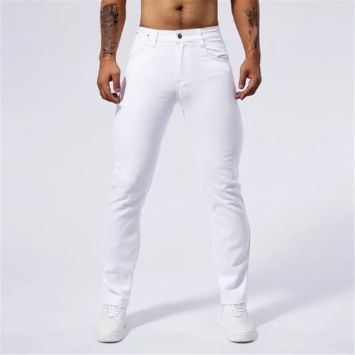 Men's Casual Jeans Comfortable Fashion Stretch Slim Fit Straight Denim Pants Trousers4
