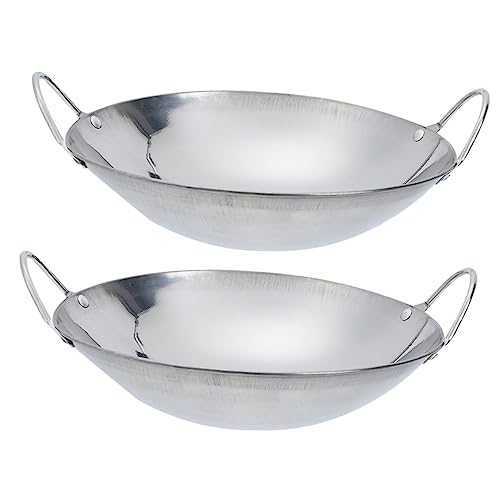 Wok de Acero Inoxidable con Doble Asa 2Pcs miniatura 1