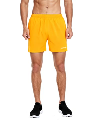 Image of EZRUN Men's 5 Inches Running Workout Shorts Quick Dry Lightweight Athletic Shorts with Liner Zipper Pockets