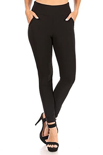 ShoSho Womens High Waist Skinny Pants Pull-On Trousers Stretchy Office Pants with Tummy Control Butt Lifting and Pockets