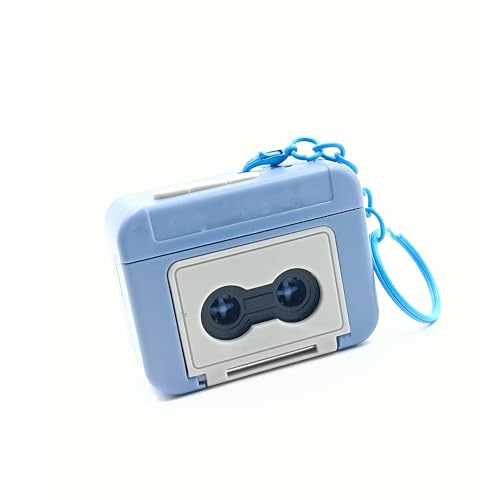 Image of Retro Cassette Tape Recorder Keychain | Mini Voice Recorder and Music Player with 15-Second Recording | Vintage Keyring Gift for Bag, Backpack, Purse | Keychain for Men and Women