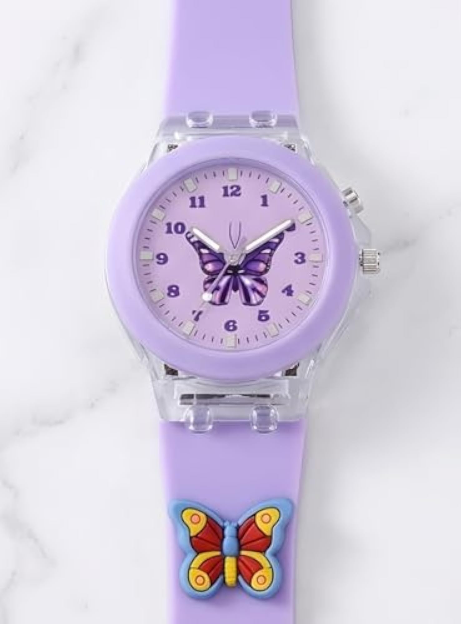 3D Flying Butterfly Analog Kids Watch for Girls