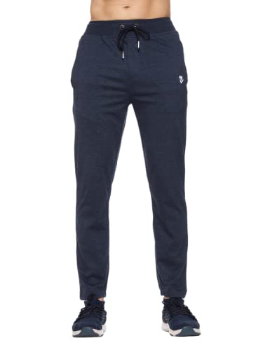 Image of MARK LOUIIS Track Pants for Men: Regular Fit Cotton Blend Lower with 2 Side Zipper Pockets, Back Pocket - Your Go-to for Running, Gym, and Comfortable Style.