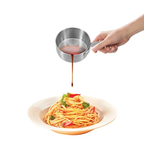 Mini Sauce Pan, Stainless Steel Sauce Pan Chocolate Melting Pot Mini Butter Coffee Milk Warmer Pot for Coffee Tea Soup Warming(Silver?60ML?)