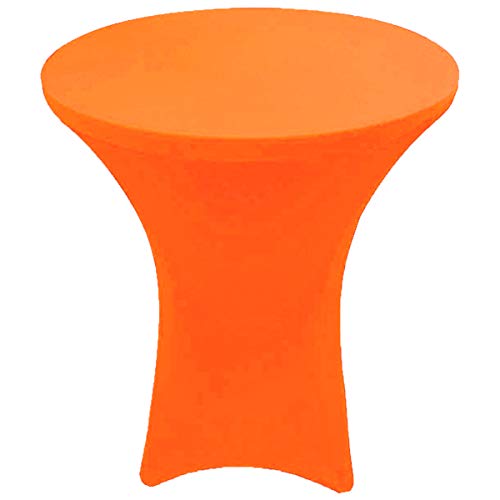 Gowinex Neon Orange 32X42 Inches Cocktail Highboy Spandex Fitted Stretch Tablecloth Table Cover Wedding Event Party #TOP1