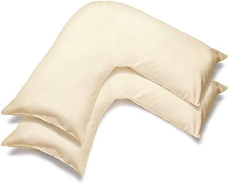 mFabrics Pack of 2 | Poly-Cotton Plain Dyed V Pillow Covers | UK V-Shaped Pillowcase Pair (Plum)