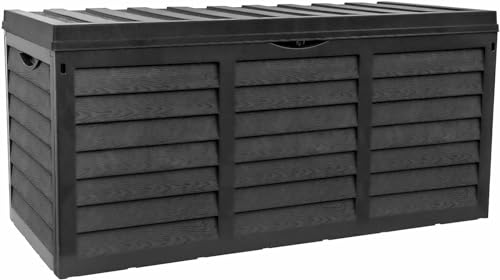Alivio 320L Large Deck Box Outdoor Plastic Storage Box Garden Benches with Lid & Handle for Patio Furniture Cushions Toys Sporting Equipment Pool Accessories