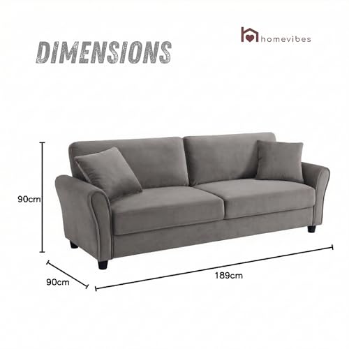 Image of 3 Seater Lceola Premium Fabric Sofa |Stylish And Comfortable Living Room Furniture| Heavy Quality Sofa And Builtin| Throne Of Comfort,Lightgrey