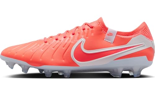 Nike Tiempo Legend 10 Elite Firm-Ground Low-Top Soccer Cleats (DV4328-800, Hot Lava/White)