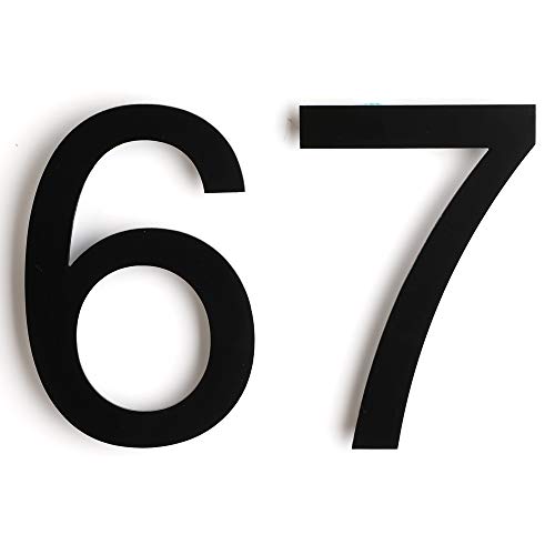 Mellewell Floating House Numbers 5 Inch Stainless Steel 18-8, Comtemporary Style Black, Number 6 Six, HN05HB-6 - Thumbnail 5