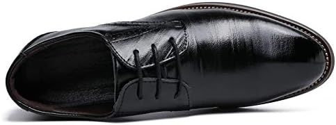 Dress Shoes for Men Fashion Mens Oxford Leather Lace up Classic Modern Business Formal Wedding Shoes Black 5.5 US | Image 2