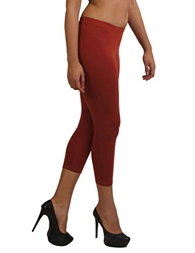 Image of Frenchtrendz Women's Cotton Spandex Stretchable Mid Rise Slim Fit Legging Capris (XS-4XL)