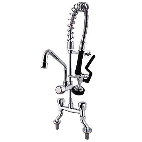 MS Commercial Kitchen Sink Faucet with Sprayer 4-8 Inch Adju...