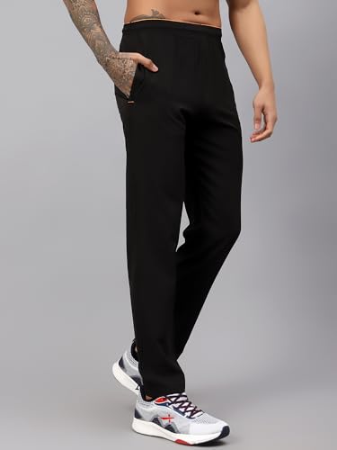 Image of Vector X Solid Men Sports Trousers 100% Polyester with Zipper Pockets(Pack of 1)