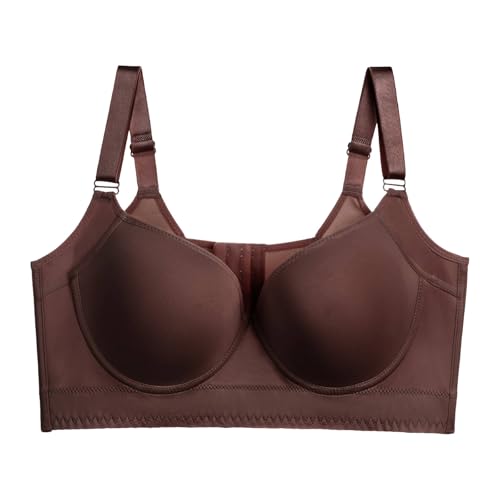 Sujetador Push Up sin aros acolchado suave sujetador embarazo sin costuras ligero Base Top Corsé espalda desnuda Curvy Sujetadores de forma básica Brassiere Deportivo Correas Ajustables, Bw8, 42H