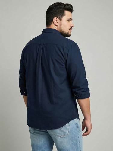 Image of Urbano Plus Men's Cotton Full Sleeve Regular Fit Solid Oxford Shirt with Button-Down Collar