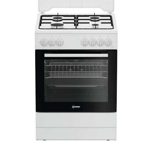 Cocina de gas I6G3PMW 60 cm, 4 fuegos, horno eléctrico con parrilla, 73 litros, Click&Clean, Click&Steam, temporizador, color blanco, clase energética A