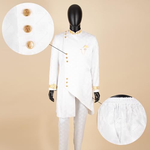 Men`s Suit Slim Fit Embroidery Single Breated Blazer and Pants Set African Clothes Formal Outfits4