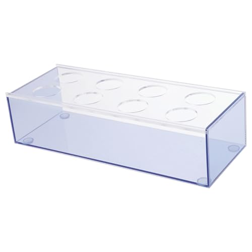 LOLIPPYY Jarrón Rectangular para Flores Hidropónico de Plástico 25 CM 8 Agujeros Azul Lago para Centros de Mesa Decoración de Boda y Hogar