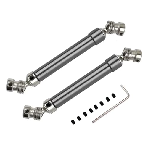RC修理部品 For Axial For SCX10 AX10 D90 RC 4WD TF2 For HSP 1/10用 2PCS メタルドライブシャフトジョイント CVD 112-152mm 車パーツアップグレードアクセサリー(Gray)