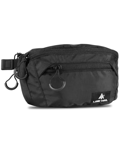 Lone Trail Black Concealed Carry Fanny Pack for Men | Adjustable ccw fanny pack for Men for Hiking and Travel, Quick Access to Back Pockets - Tactical Waist Packs w/Fully Adjustable Main & Extra Strap