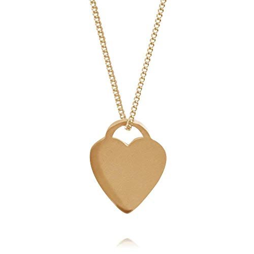 Sheenashona 9ct Gold Heart Disc Pendant Necklace Gift For Her, Women, Mum, Daughter, Girlfriend, Partner